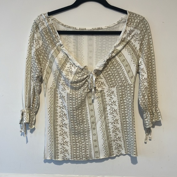 Reserved Milkmaid Boho 3/4 Sleeve Top Size M GUC - Picture 7 of 7